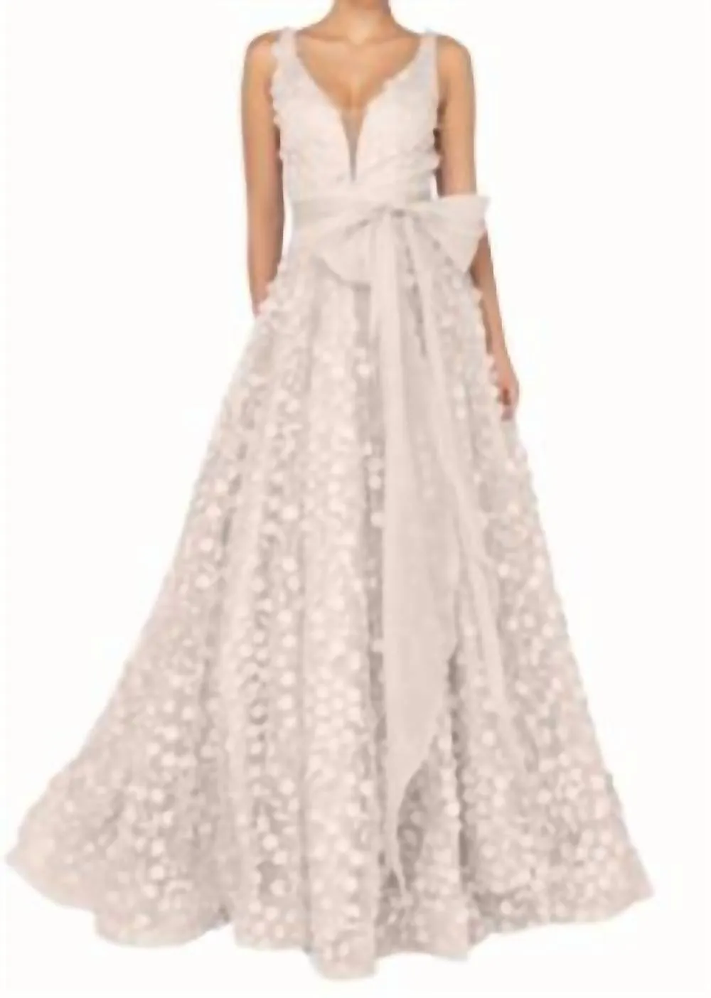 3D petal tulle gown