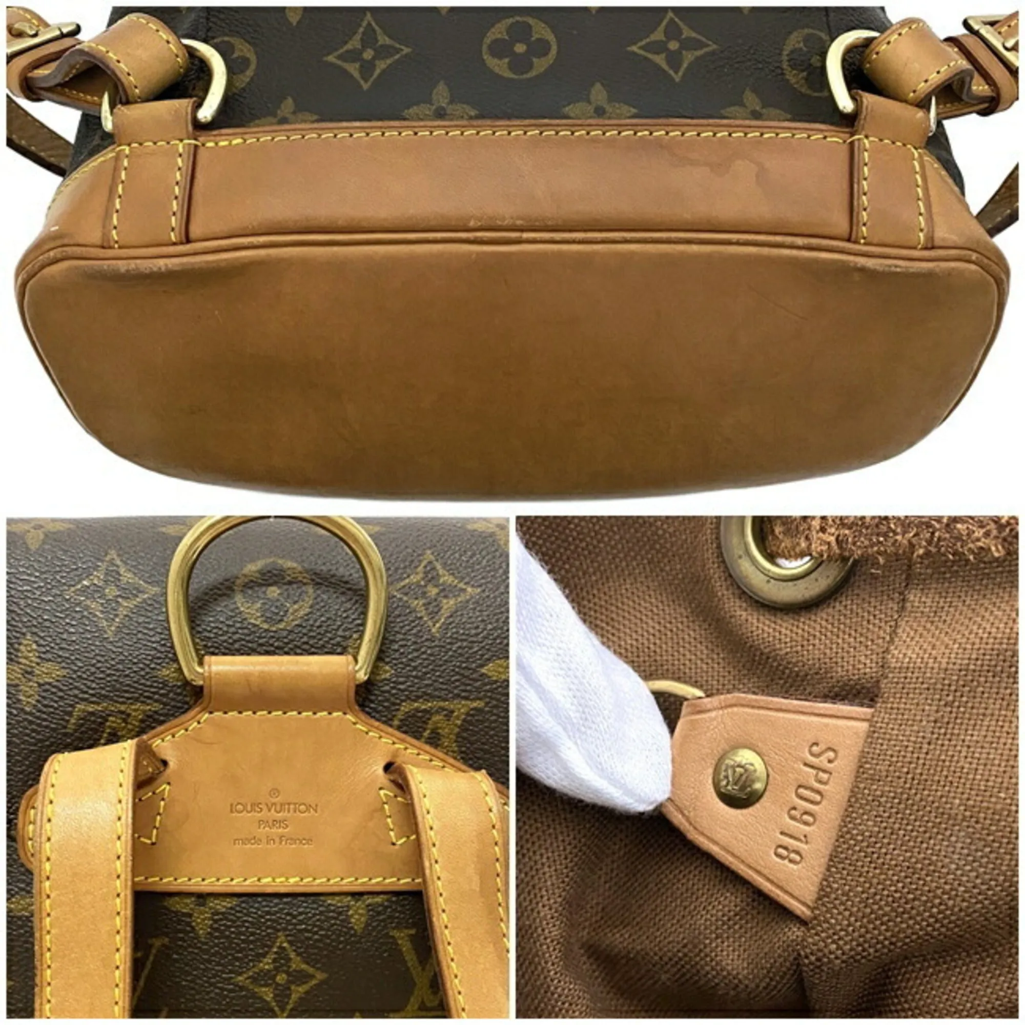 Backpack Monsuri MM Brown Beige Monogram M51136 Canvas Nume SP0918 LOUIS VUITTON Flap