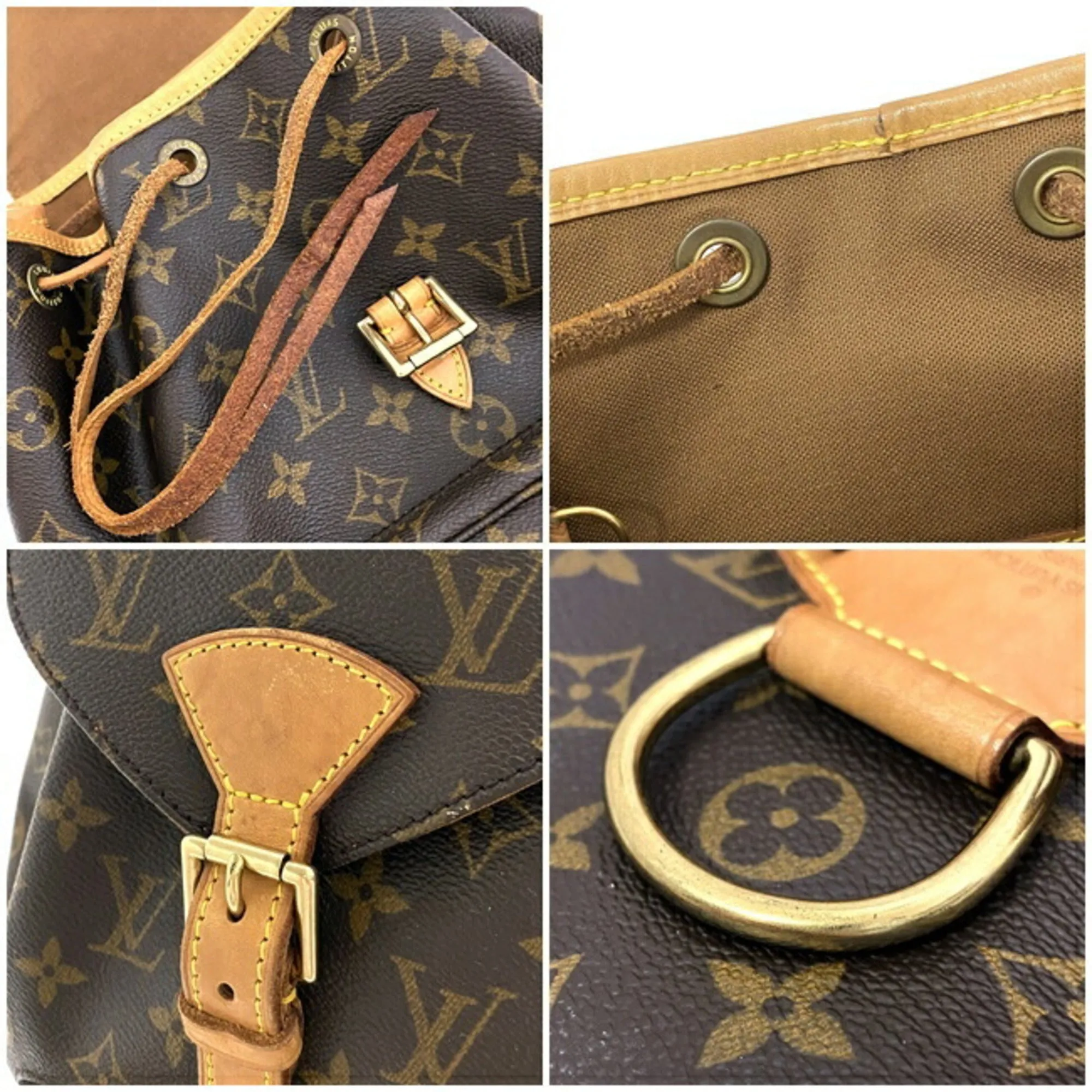 Backpack Monsuri MM Brown Beige Monogram M51136 Canvas Nume SP0918 LOUIS VUITTON Flap
