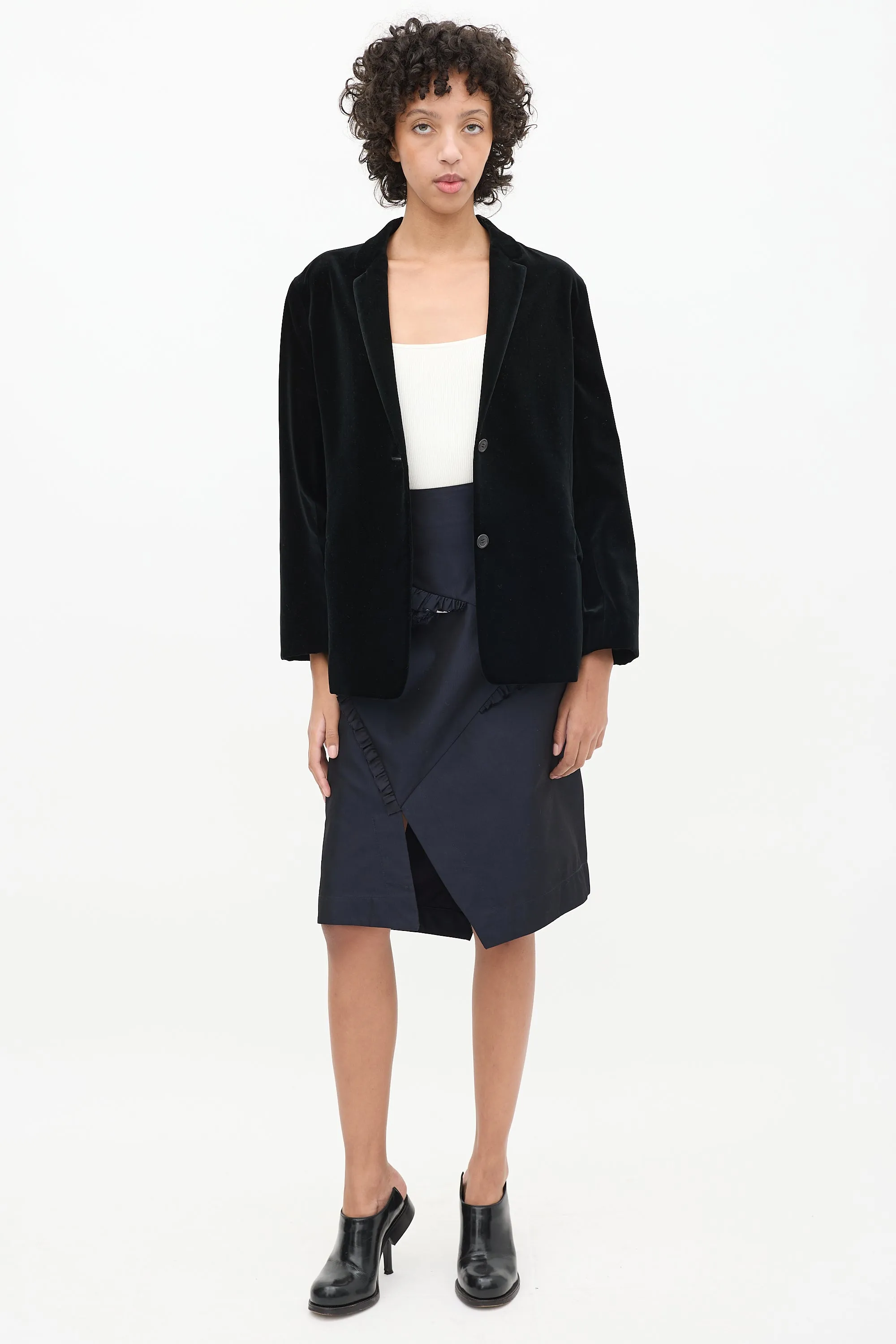 Black Velvet & Cashmere Blend Blazer