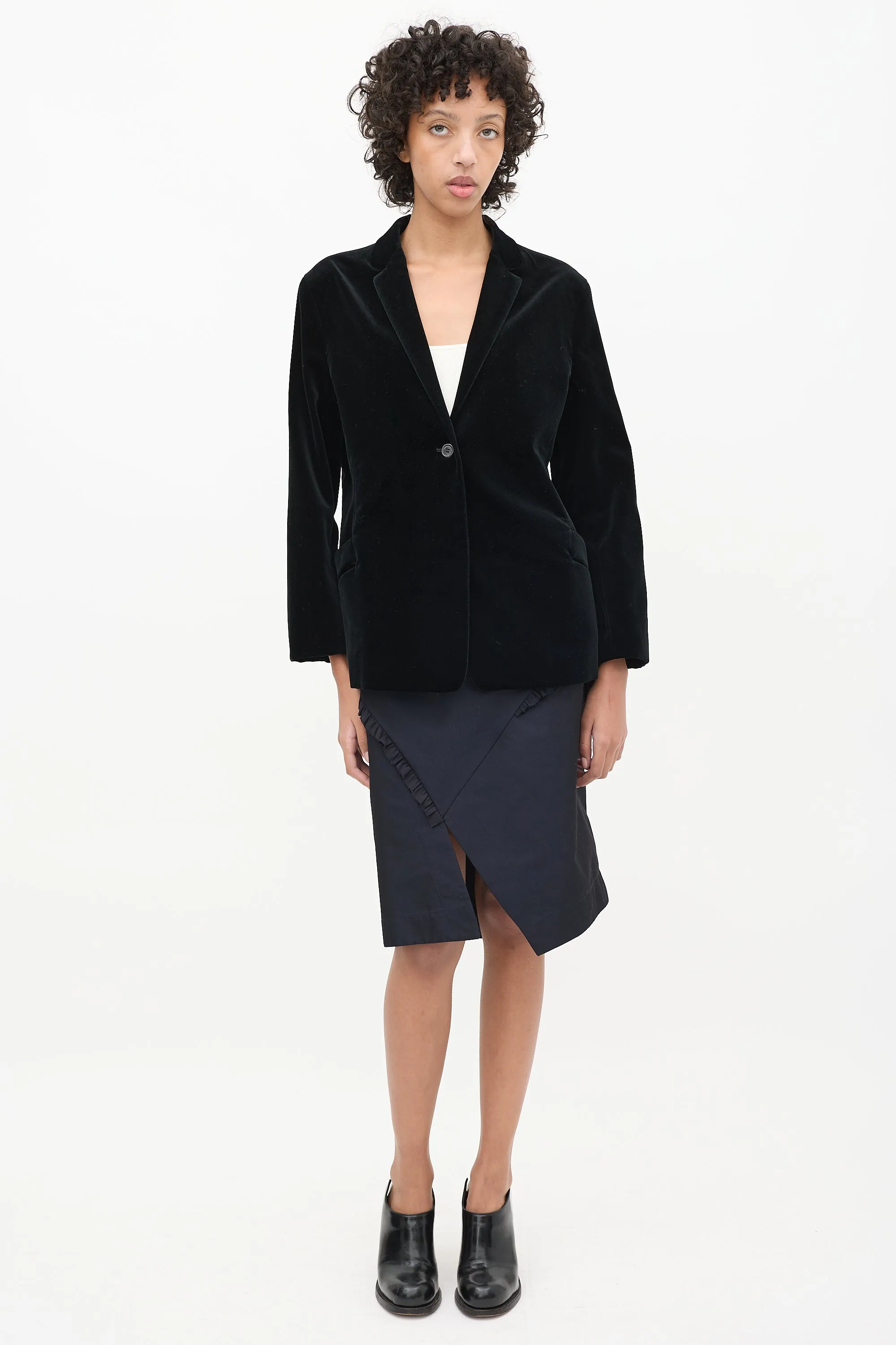 Black Velvet & Cashmere Blend Blazer