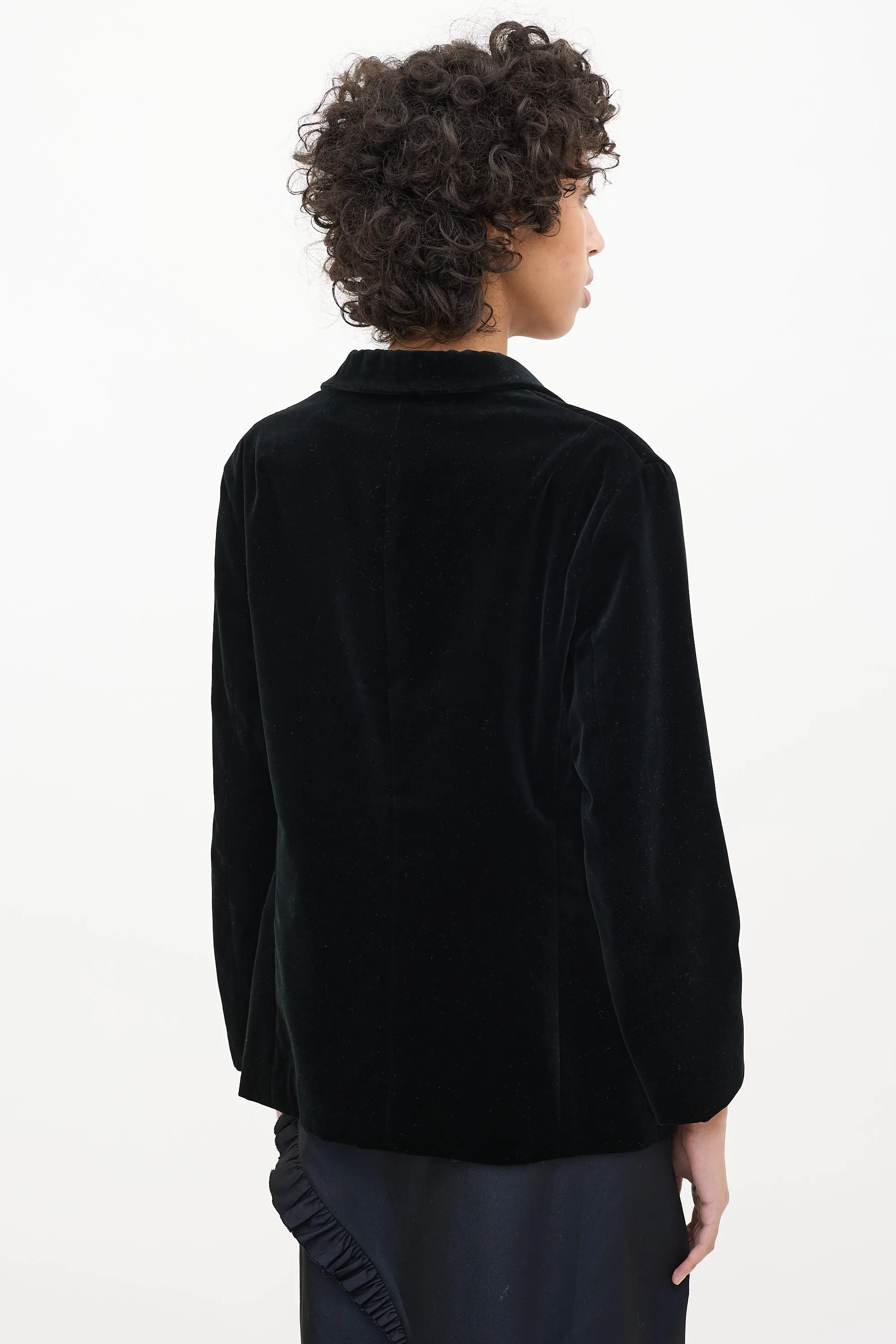 Black Velvet & Cashmere Blend Blazer