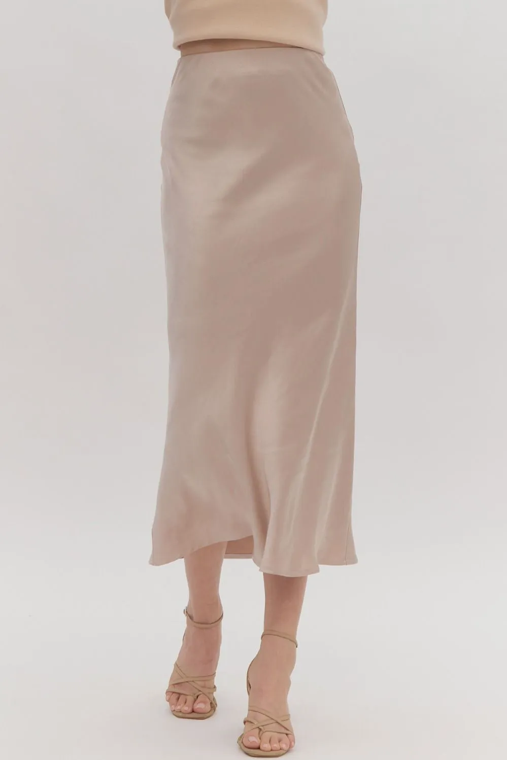 Blush Satin Skirt
