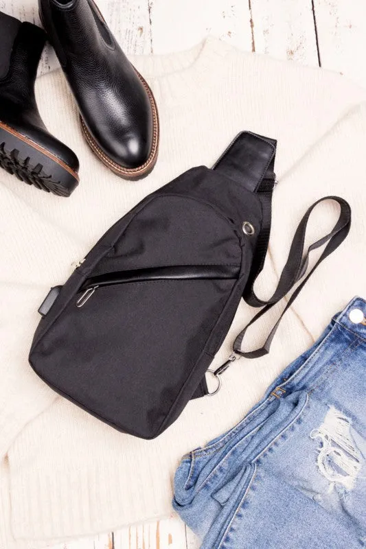 Canvas Design Nylon Convertible Adjustable Strap Sling Bag