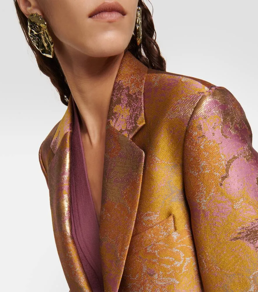 Dries Van Noten Printed metallic blazer