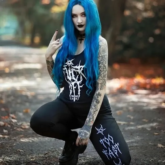 FŮCK OFF BLACK METAL LOGO RACERBACK TANK