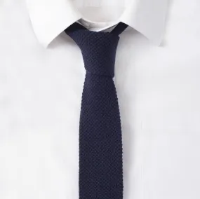 Knit Cotton Navy Tie