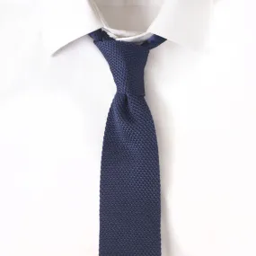 Knit Solid Navy Tie