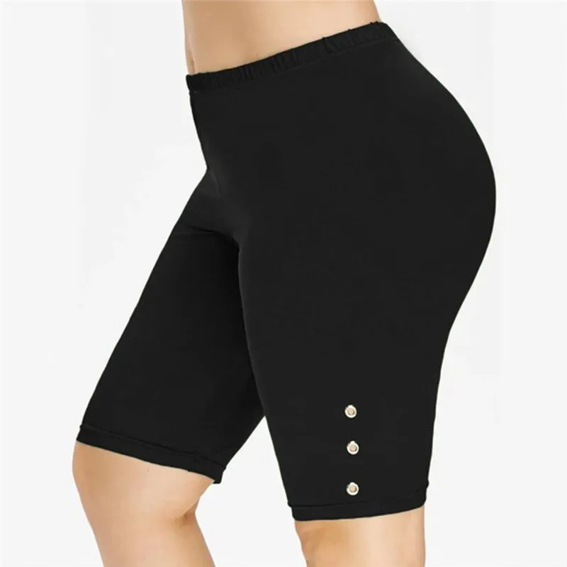 Ladies Outdoor exercise Plain Active Summer Cycling Shorts Stretch Basic Short Hot Solid Black Soft wear Shorts for women female