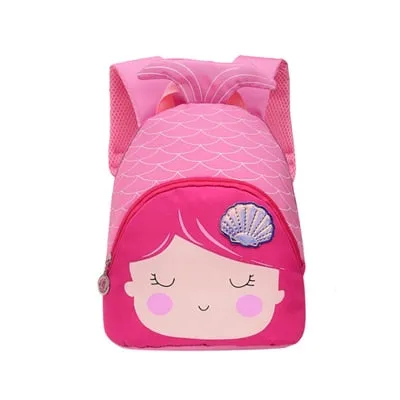 New Cartoon Backpacks Children's School Bags For Girls Cute Canvas Mini Backpack Mermaid Backbag Kindergarten Small Bag