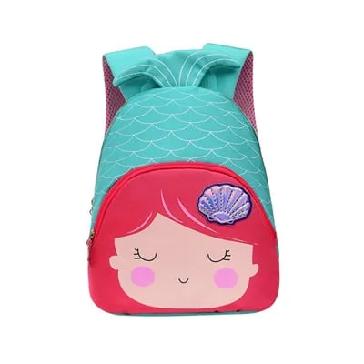 New Cartoon Backpacks Children's School Bags For Girls Cute Canvas Mini Backpack Mermaid Backbag Kindergarten Small Bag