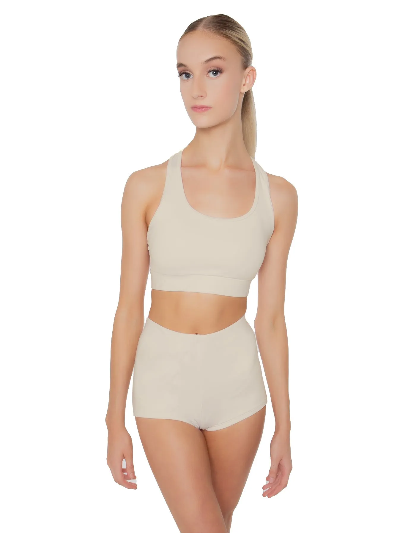Solid Lycra Racerback Crop Top