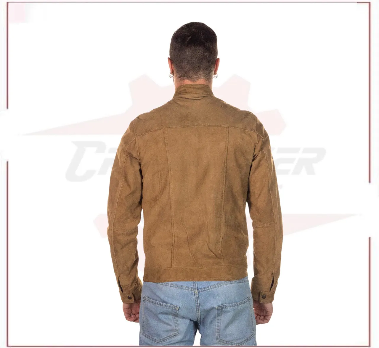 U010 - Men's Jacket in Genuine Honey Suede Leather