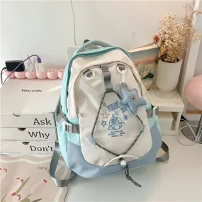 UAKISS  -  Casual Softback Large Capacity Nylon Backpacks Soft Handle 2024brand Bags for Women Canvas Interior Compartment Zipper Backpacks