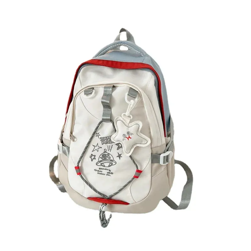 UAKISS  -  Casual Softback Large Capacity Nylon Backpacks Soft Handle 2024brand Bags for Women Canvas Interior Compartment Zipper Backpacks
