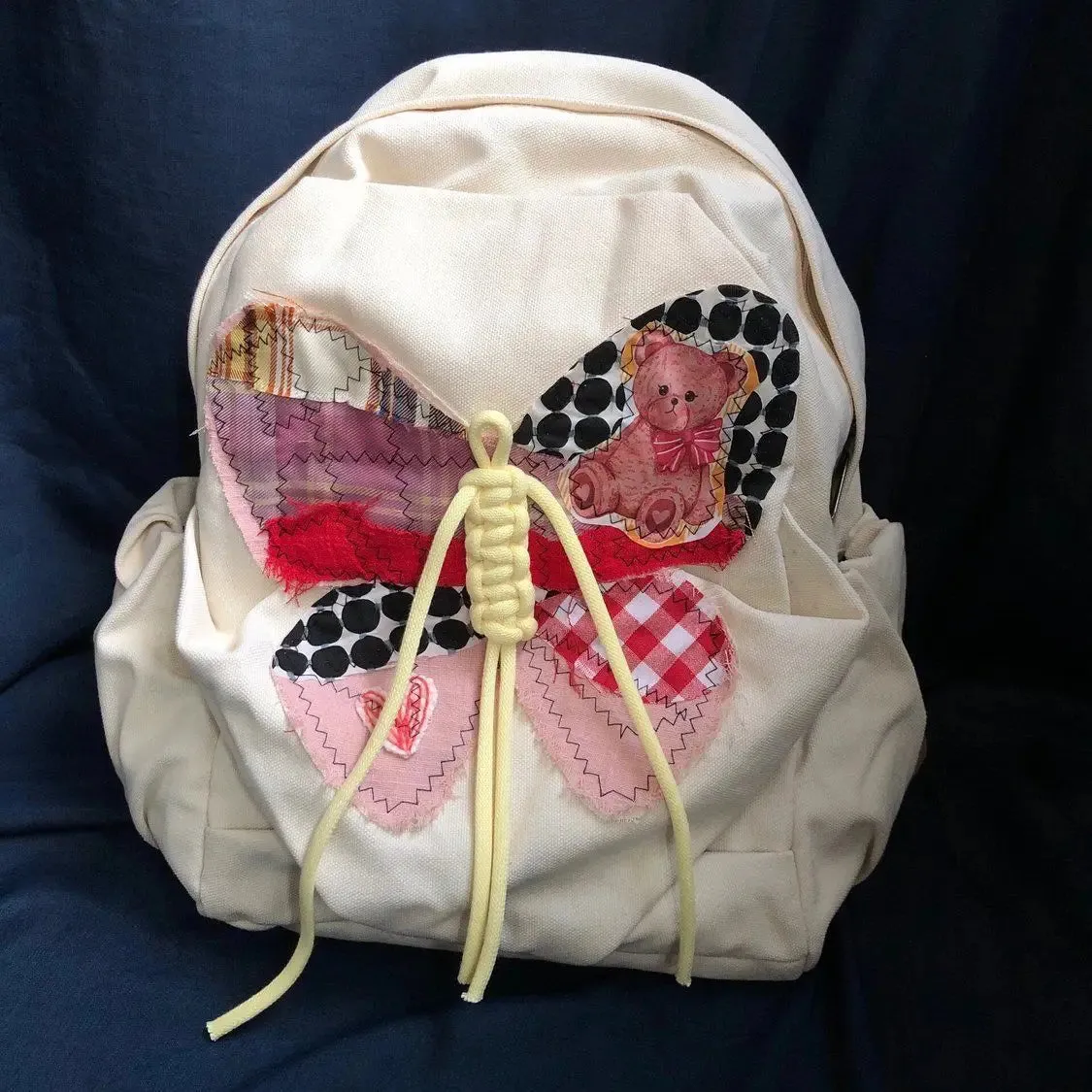 UAKISS  -  Causal Student Class Large Capacity Backpack 2024 New Niche Butterfly Canvas Cute Korean Versatile Backpacks